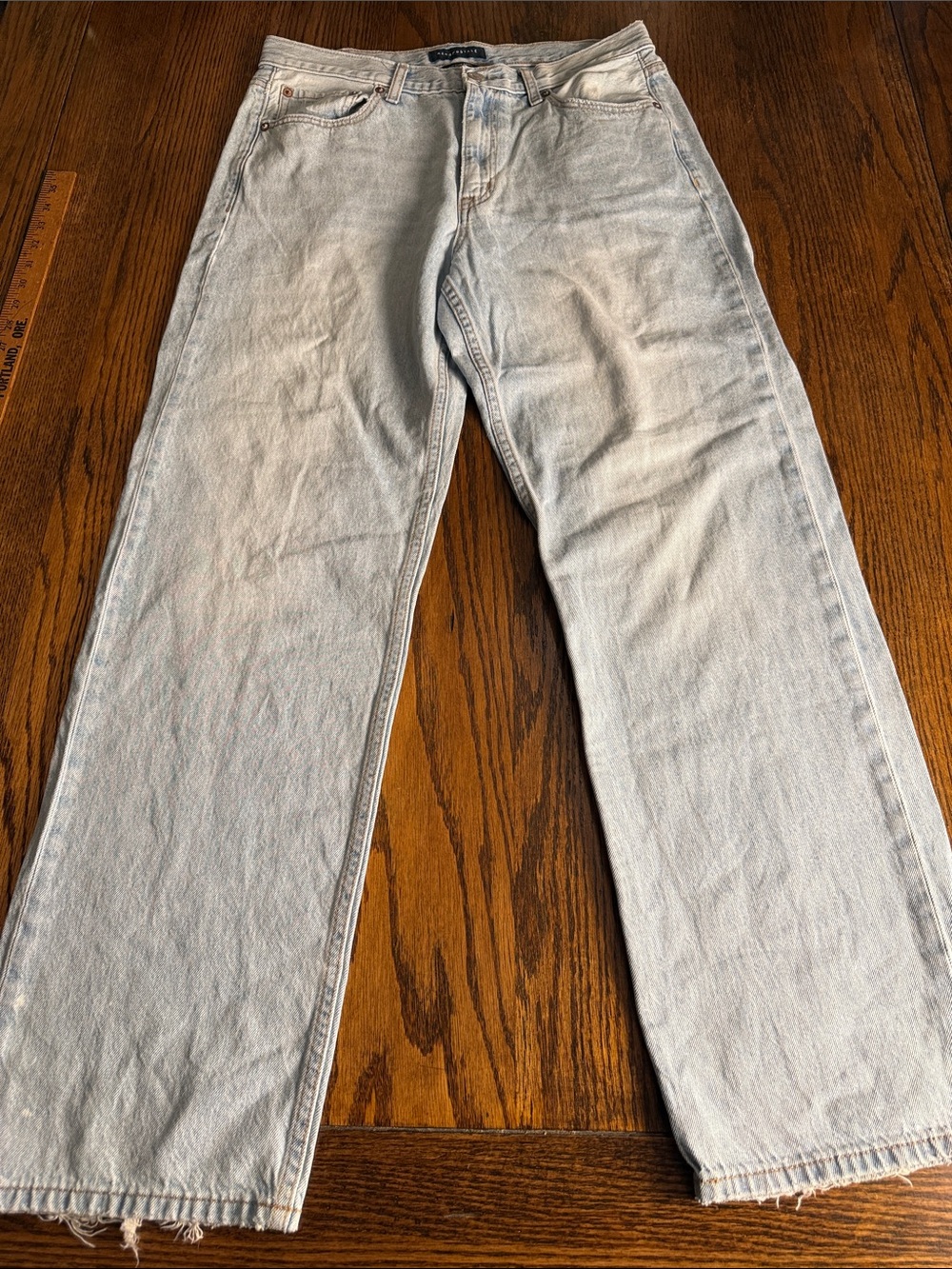 Baggy Wide Leg Jeans Aeropostale 10 Regular High Rise Light Wash 90s Style